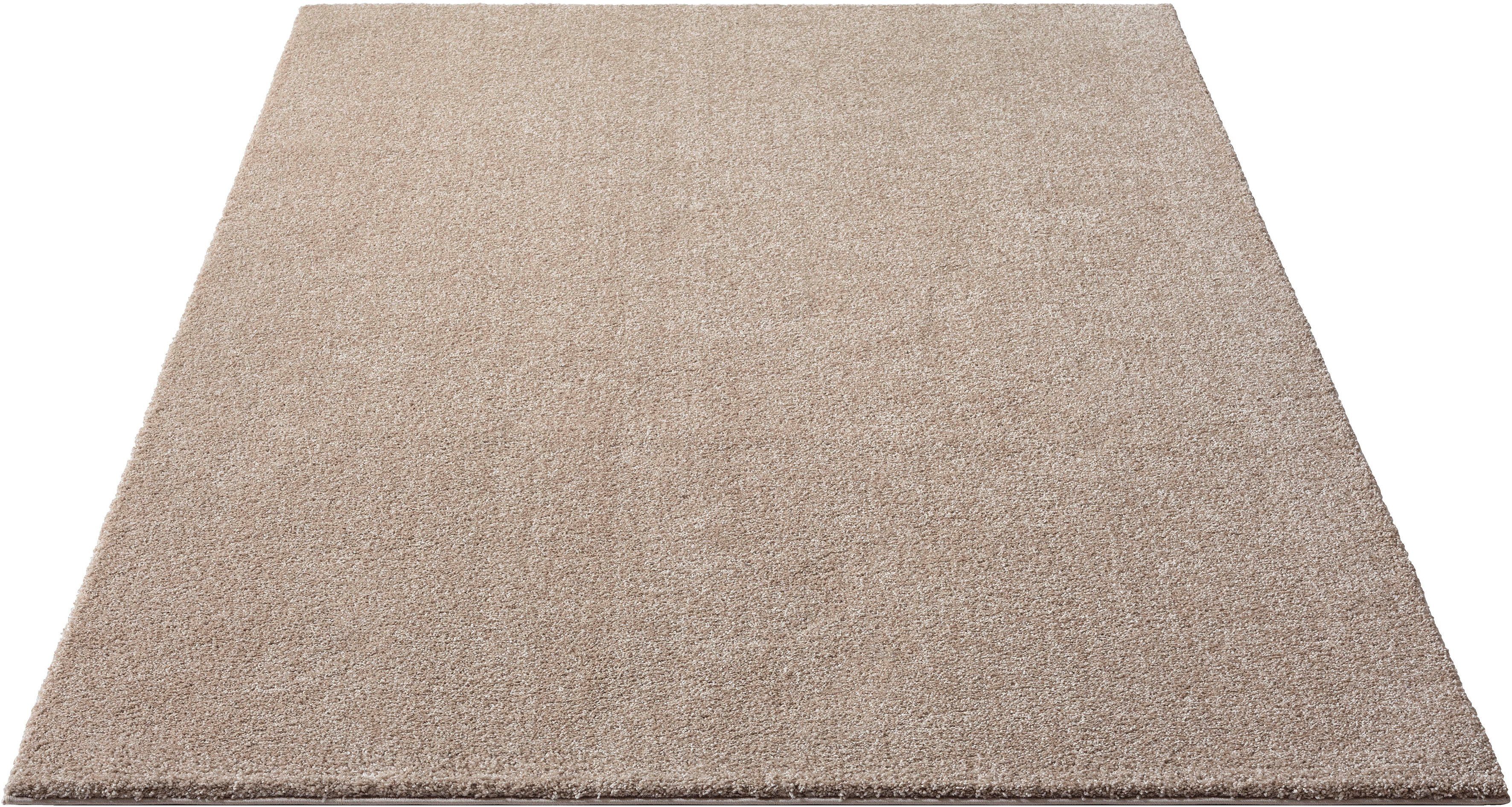 Hochflor-Teppich Forest 340, merinos, rechteckig, Höhe: 25 mm, Shaggy, uni meliert, sehr dicht und weich, Wohnzimmer