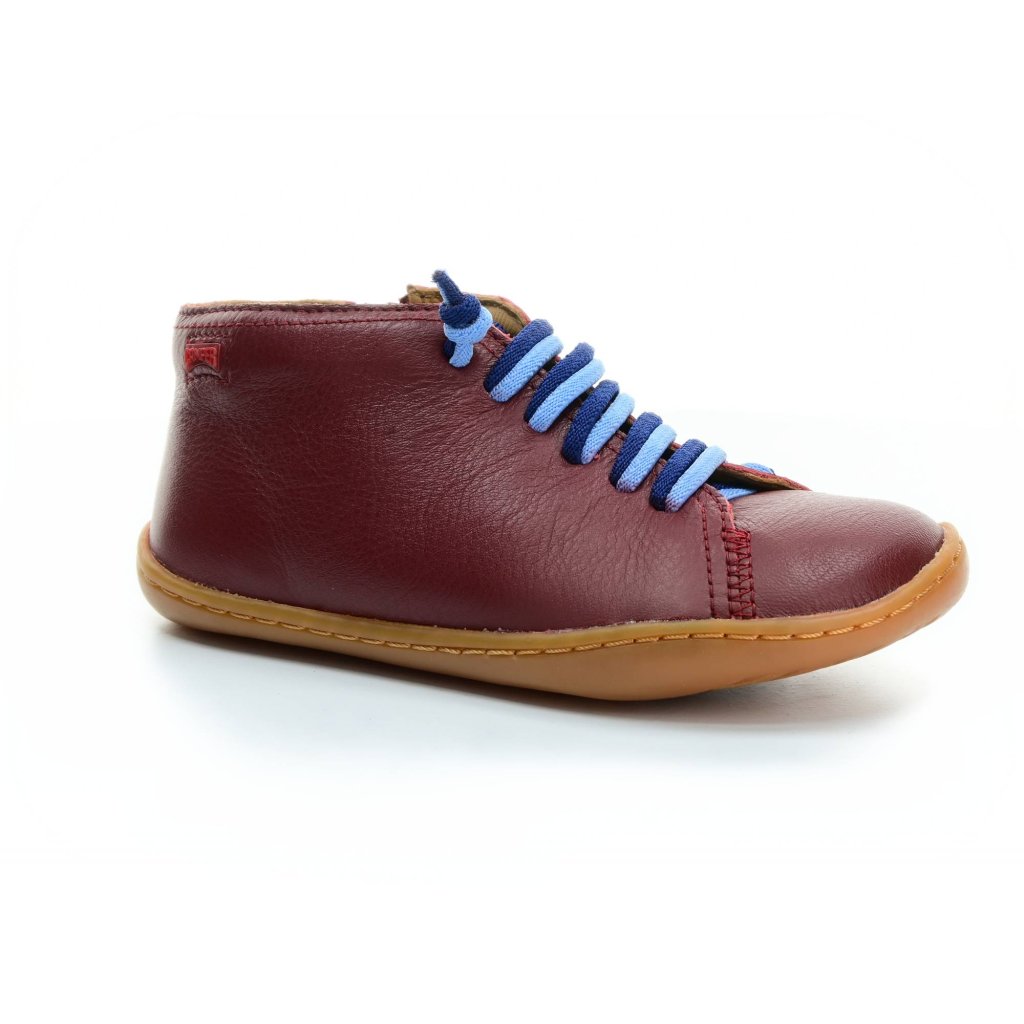Camper Peu Cami Sella Tie Burgundy (90019-098) K weinrote Mid Cut Barfußschuhe