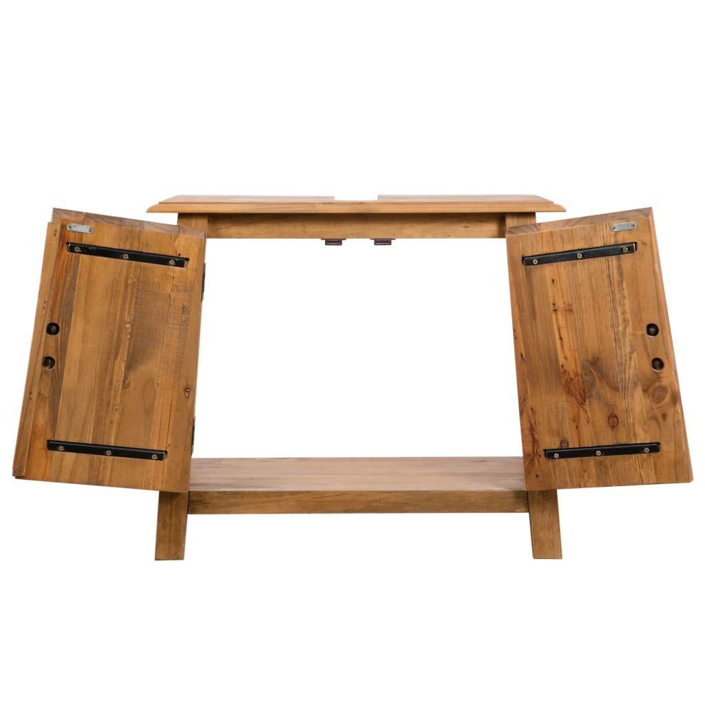 vidaXL Badezimmerspiegelschrank Badezimmer-Unterschrank Massivholz Kiefer 70x32x63 cm