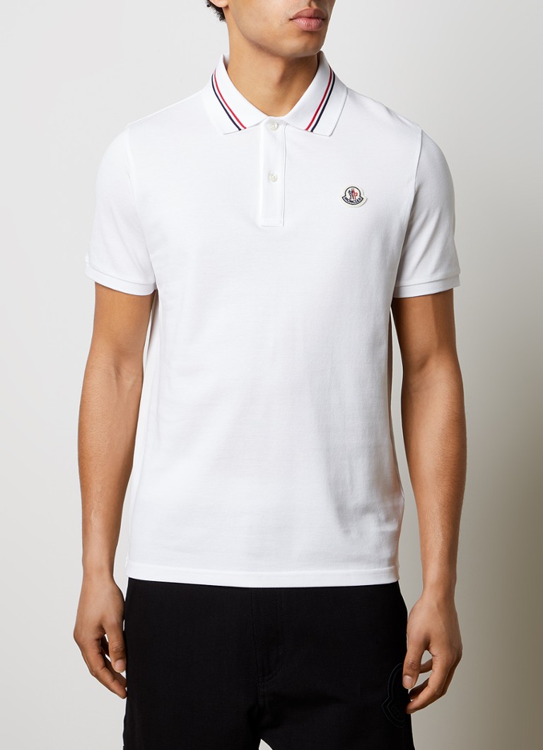 Tricou polo Moncler cu croială clasică, manșete contrastante și logo.
