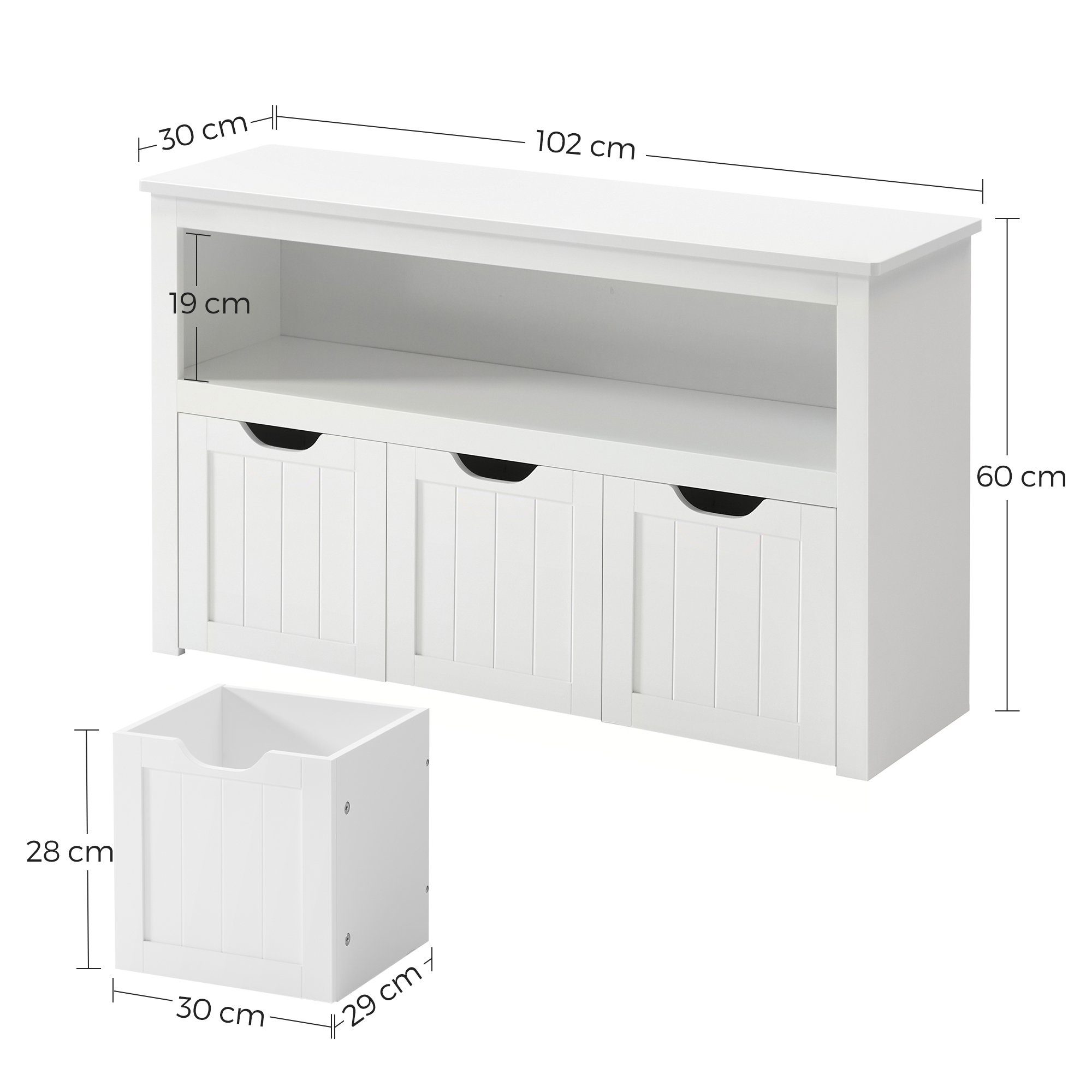 VASAGLE Kinderregal, Spielzeugregal, mit Rollen, 102 x 30 x 60 cm
