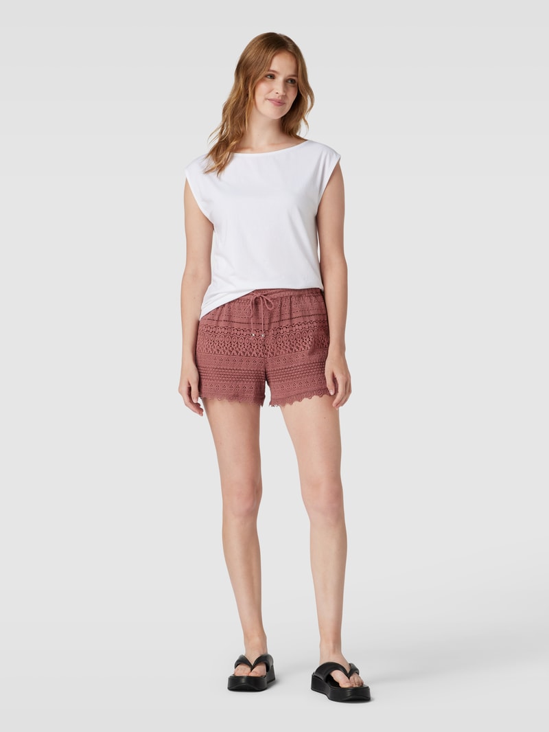 Shorts mit Strukturmuster Modell 'HONEY' in altrosa