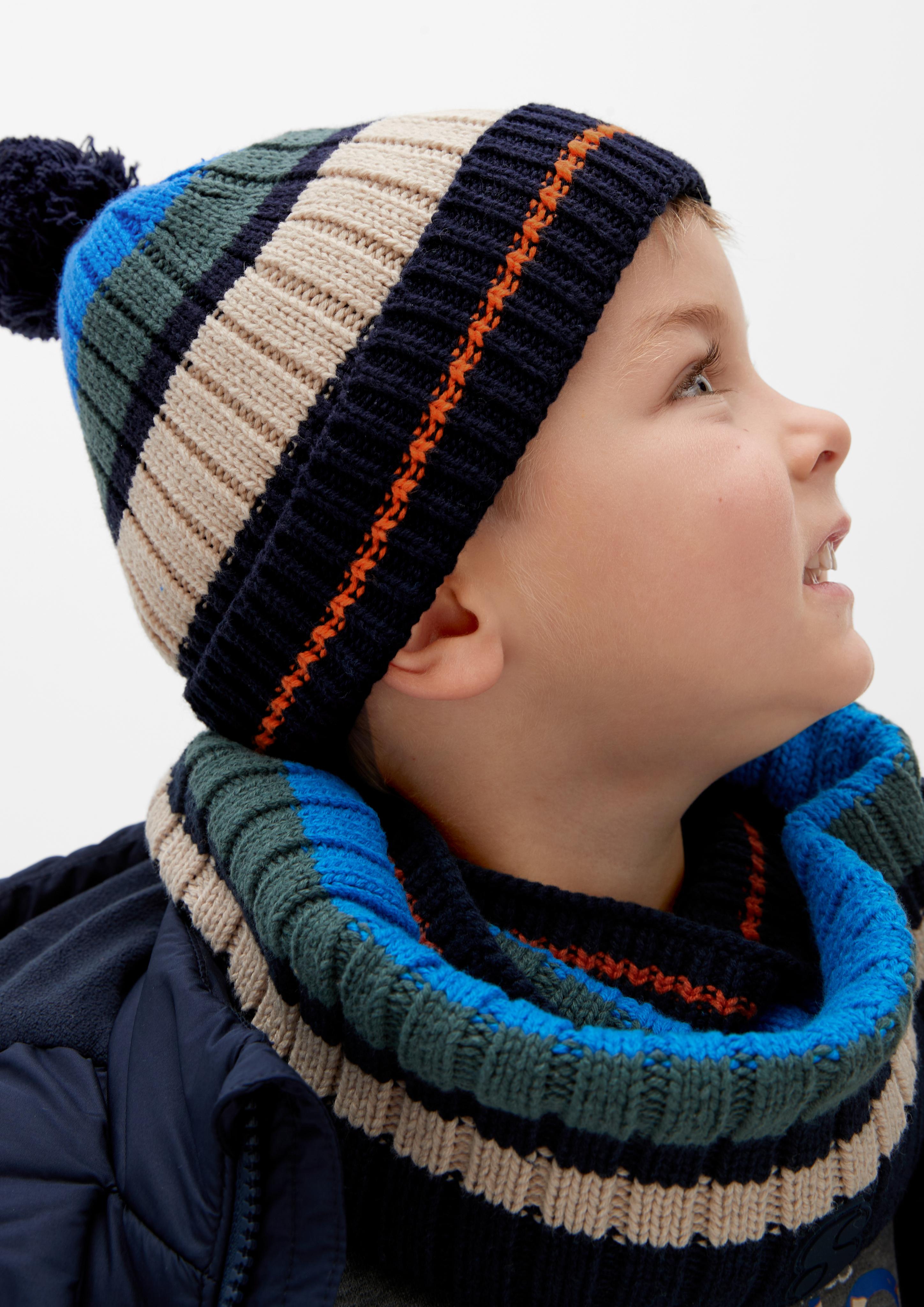 Strickmütze mit Bommel  2116520-59G2