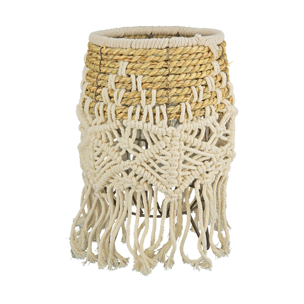Windlicht auf Fuß Bossa beige/braun
