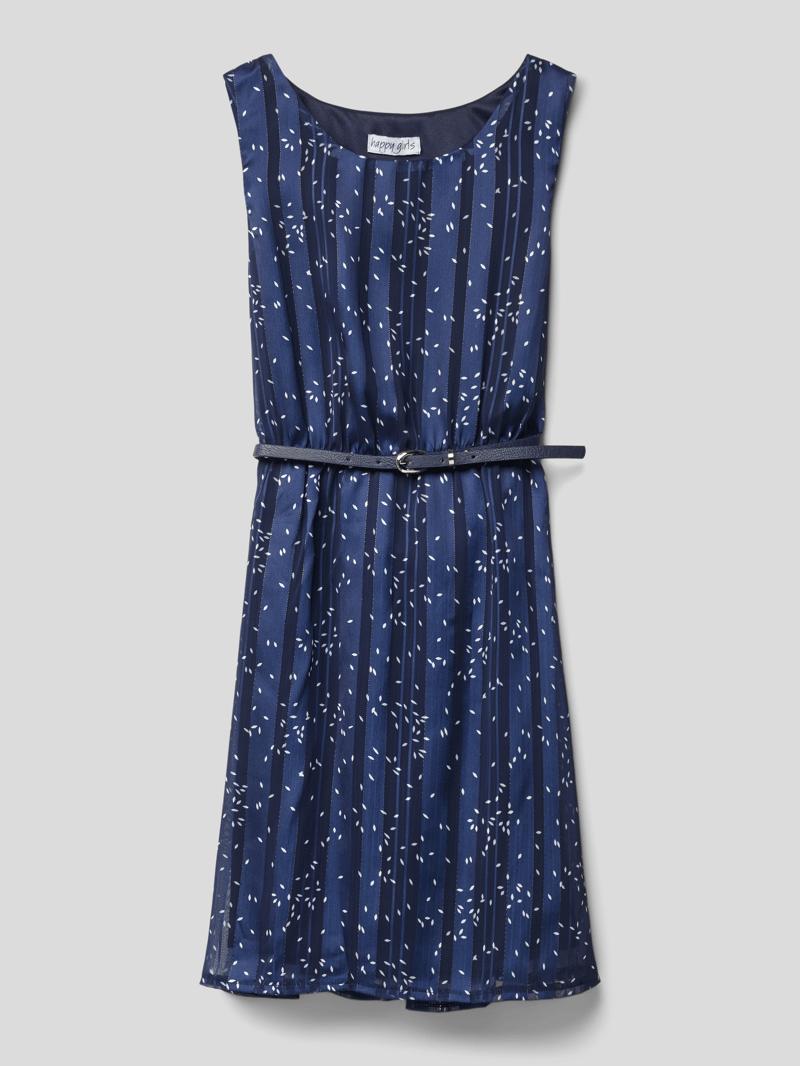 Kleid mit Plisseefalten in marineblau