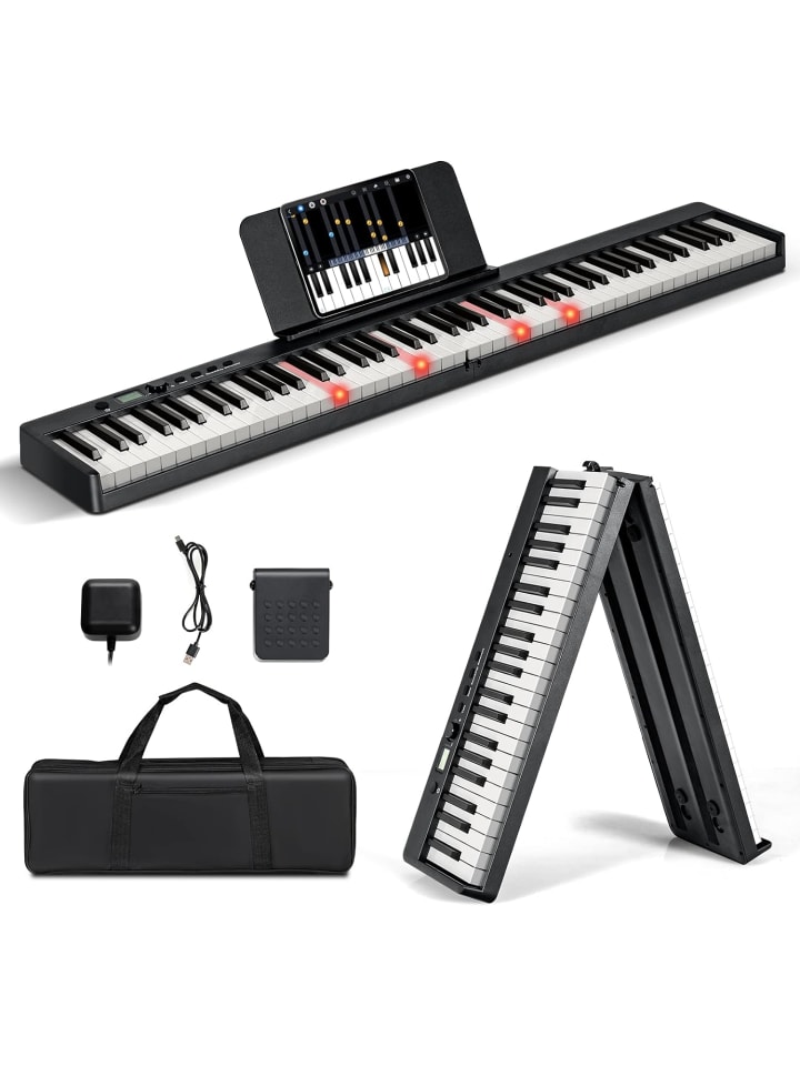 COSTWAY Elektroklavier 88 Tastatur in Schwarz günstig kaufen 30 cm