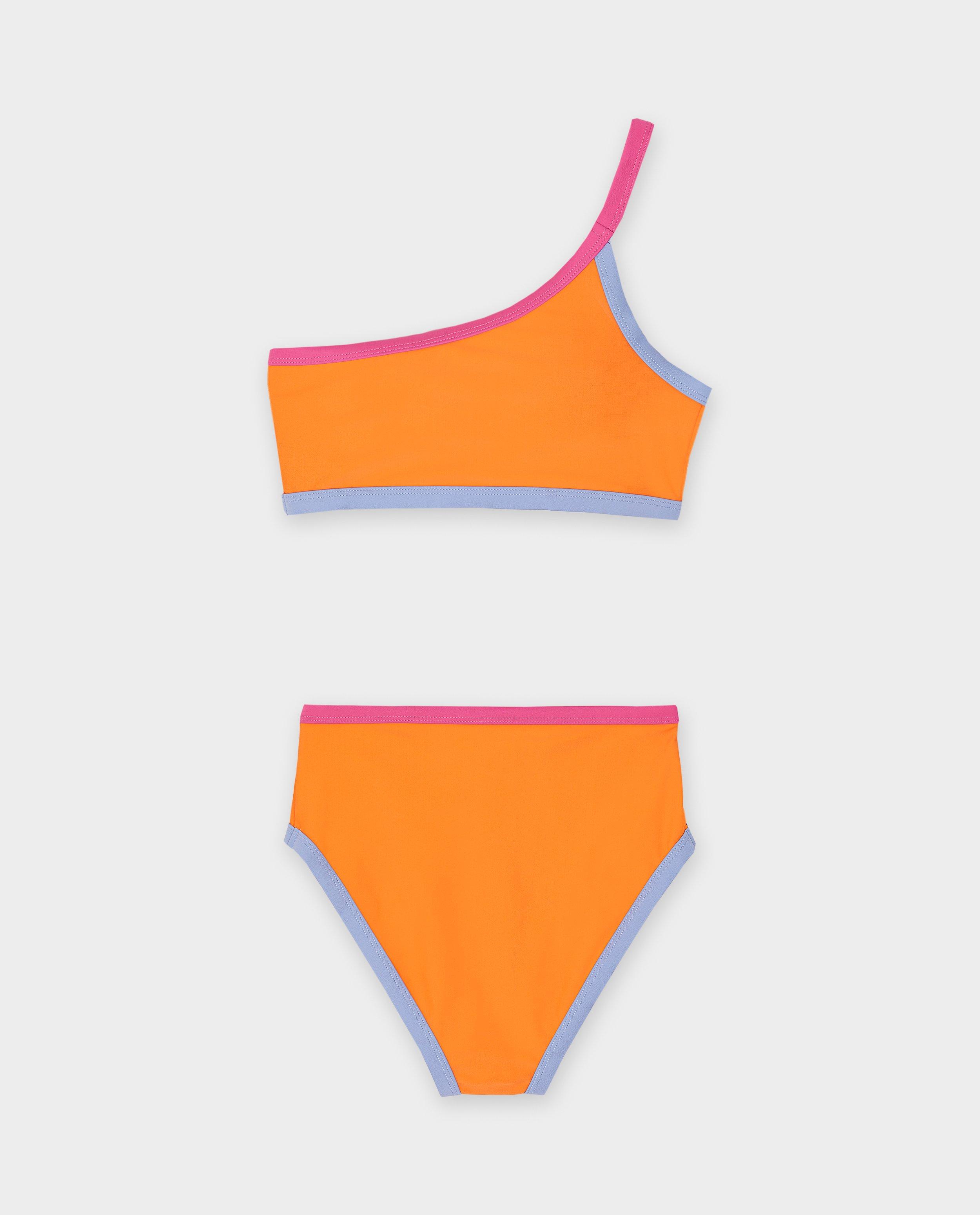 Bikini Groggy cu blocuri de culoare portocaliu