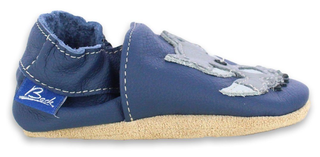 Beck Krabbelschuh Blue Fox mit Warmfutter Krabbelschuh (warme, weiche, flexible, leichte Schuhe, für die allerersten Schritte) chromfrei gegerbtes Rindsleder, Innensohle mit Warmfutter