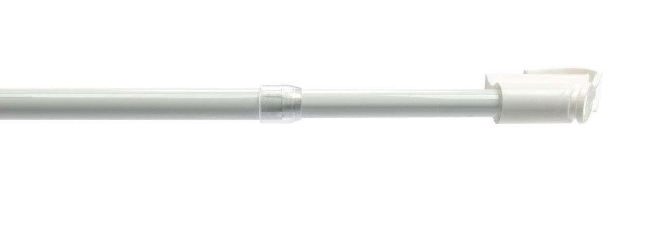 Bella Casa Bistrostange, Scheibengardinenstange 12 mm Ø, Klemmträgermontage, weiß, ausziehbar 135-225 cm