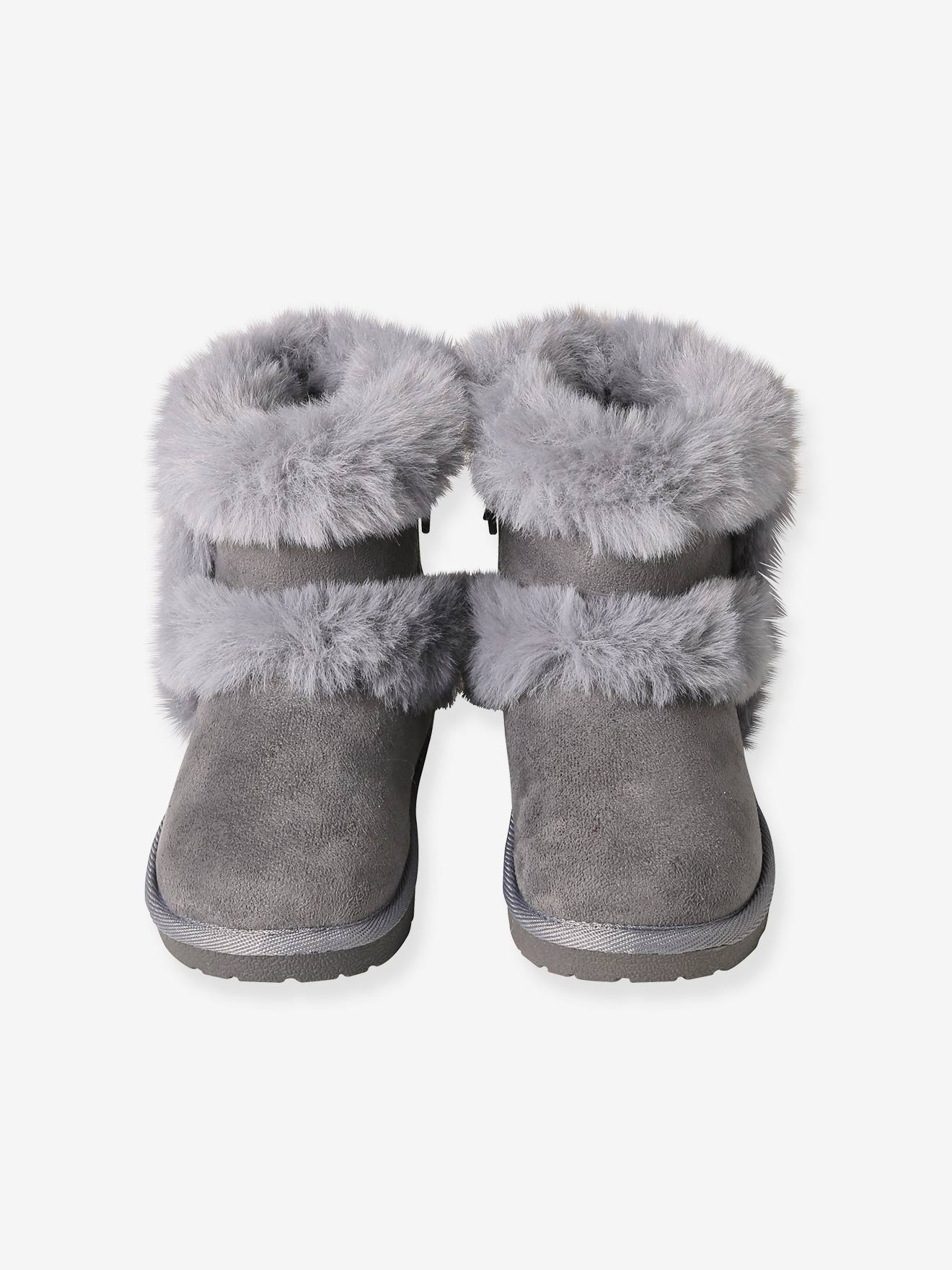 Vertbaudet Warme Mädchen Regen-Boots - grau