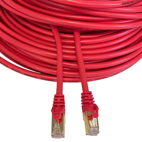 Vago-Tools CAT7 Patchkabel Netzwerkkabel rot 20m rund