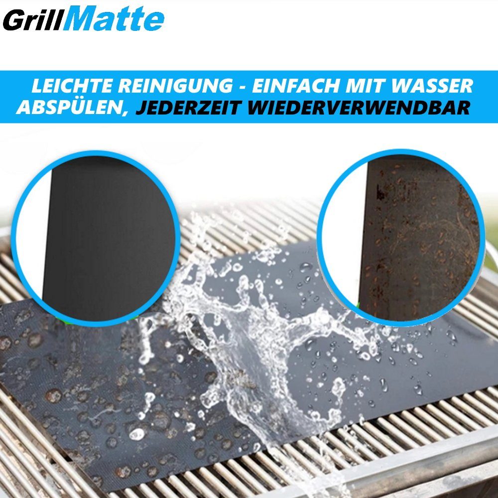 MAVURA Backmatte GrillMatte BBQ Grillmatte Grillen Backoffen Matte Antihaft, (Grillunterlage Backofenmatte Backmatte Ausrollmatte), Dauerbackfolie Backfolie Gasgrill Holzkohle [2er Set]