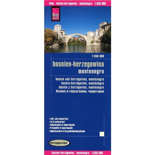Reise Know-How Landkarte Bosnien-Herzegowina, Montenegro 1 : 350.000 - Straßenkarte