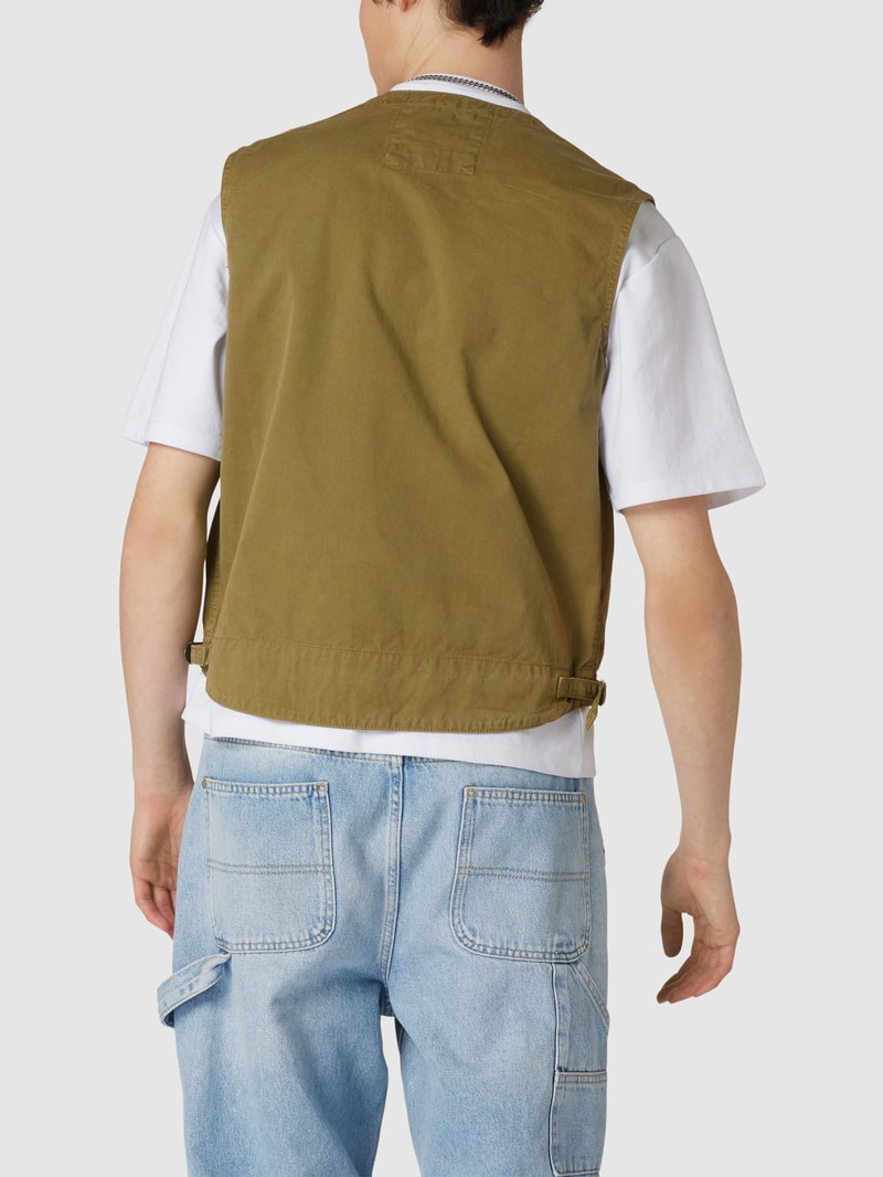 Weste mit Label-Details Modell 'MILITARY' in olivgrün