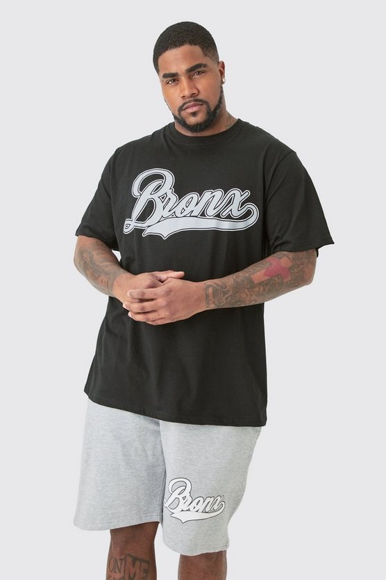 Plus T-Shirt und Shorts mit Bronx-Print