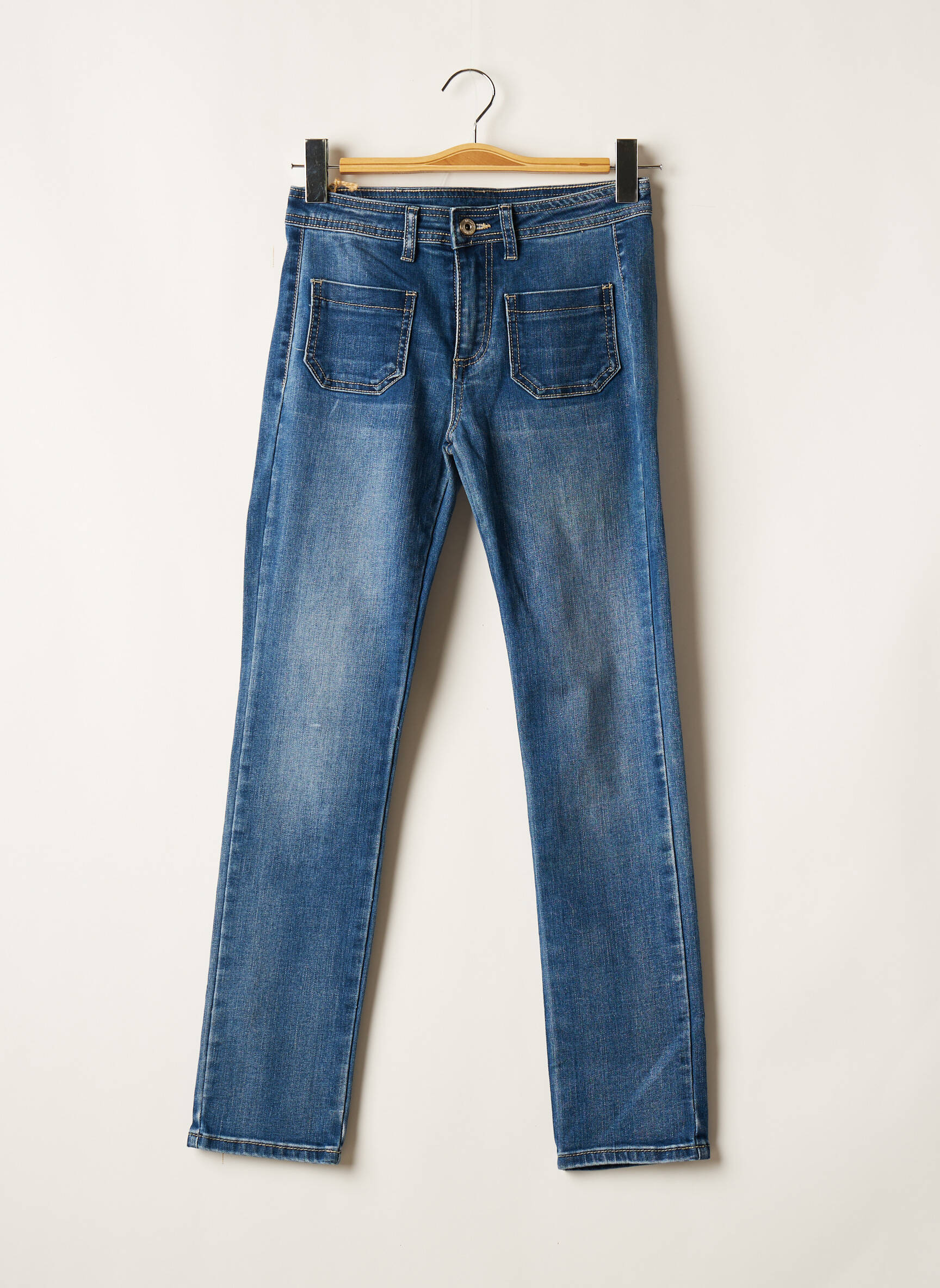 Place Du Jour Jeans Coupe Slim Femme couleur bleu
