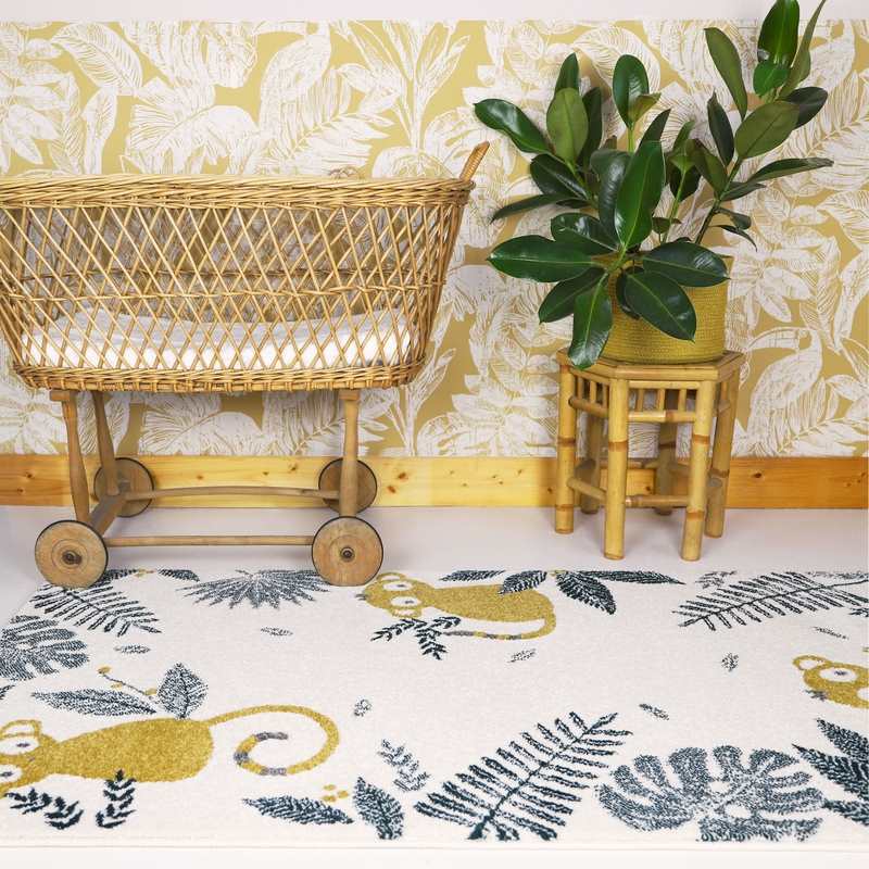 Tapis petits singes MONKEY PARADISE MIEL