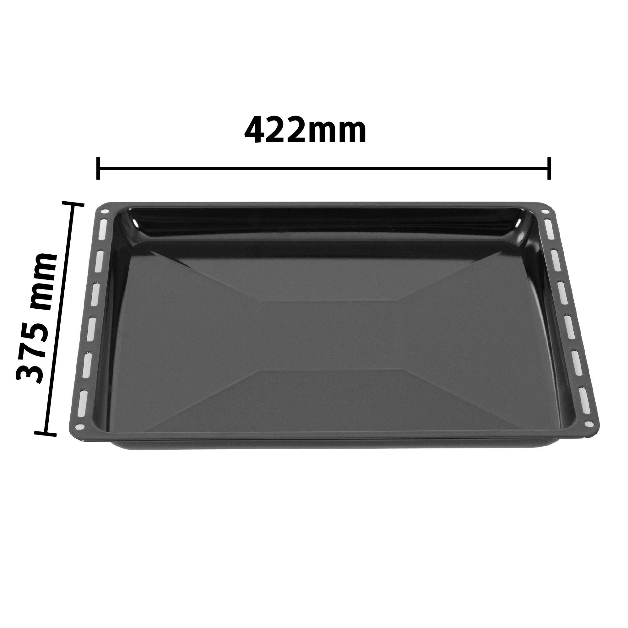 ICQN Backblech 422 x 370 x 30 mm Doppelt, Fettpfanne für Backofen und Herd, Emailliert, (Set, 2-St., 422x30 mm), für ELECTROLUX, AEG, IKEA, ZANUSSI, JUNO, ZOPPAS, Kratzfest & Rostfrei