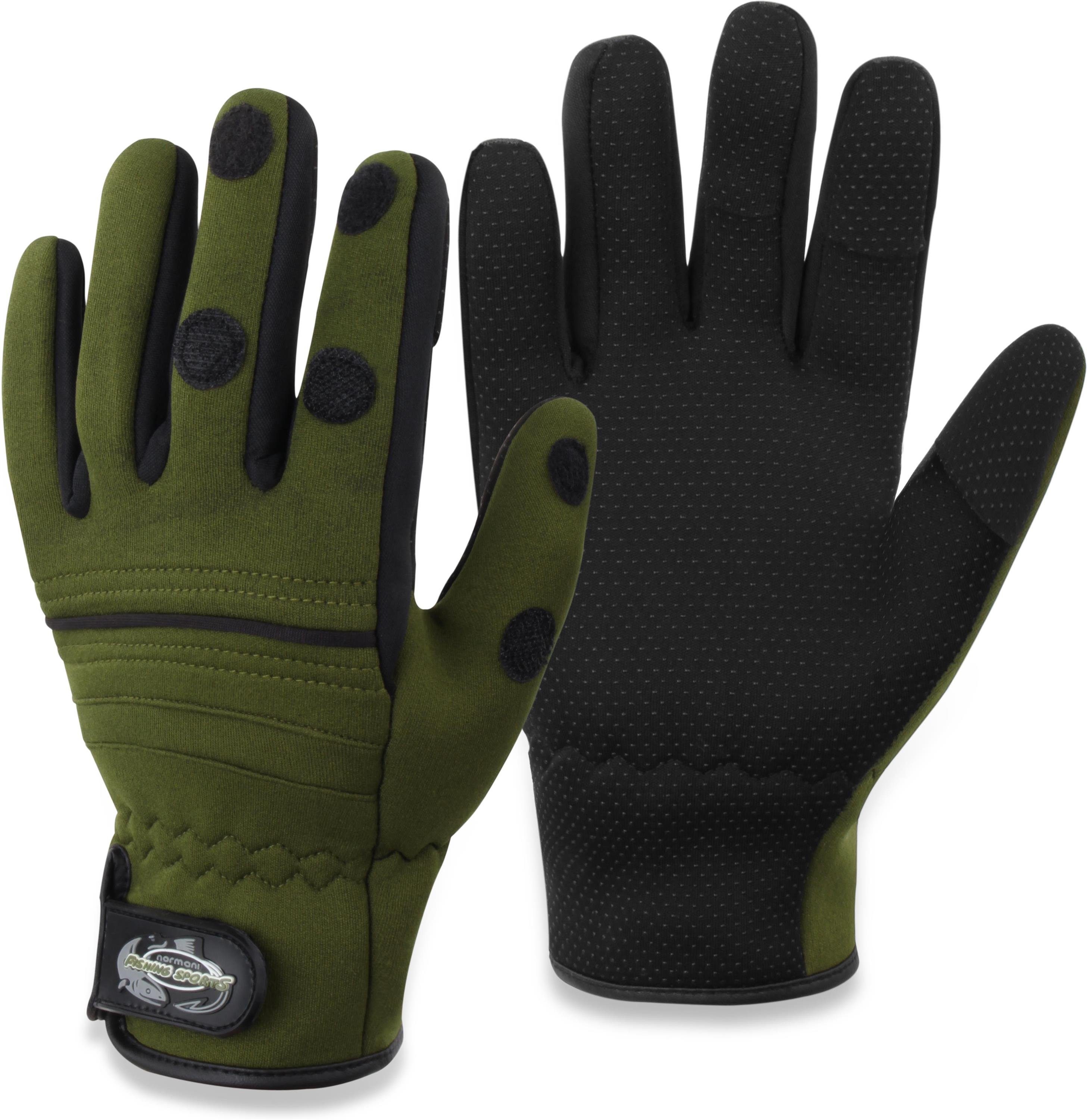 normani Angelhandschuhe Neopren-Anglerhandschuhe Wahoo aus Neopren - Thermohandschuhe Anti-Rutsch-Handschuhe mit umklappbaren Fingerkuppen