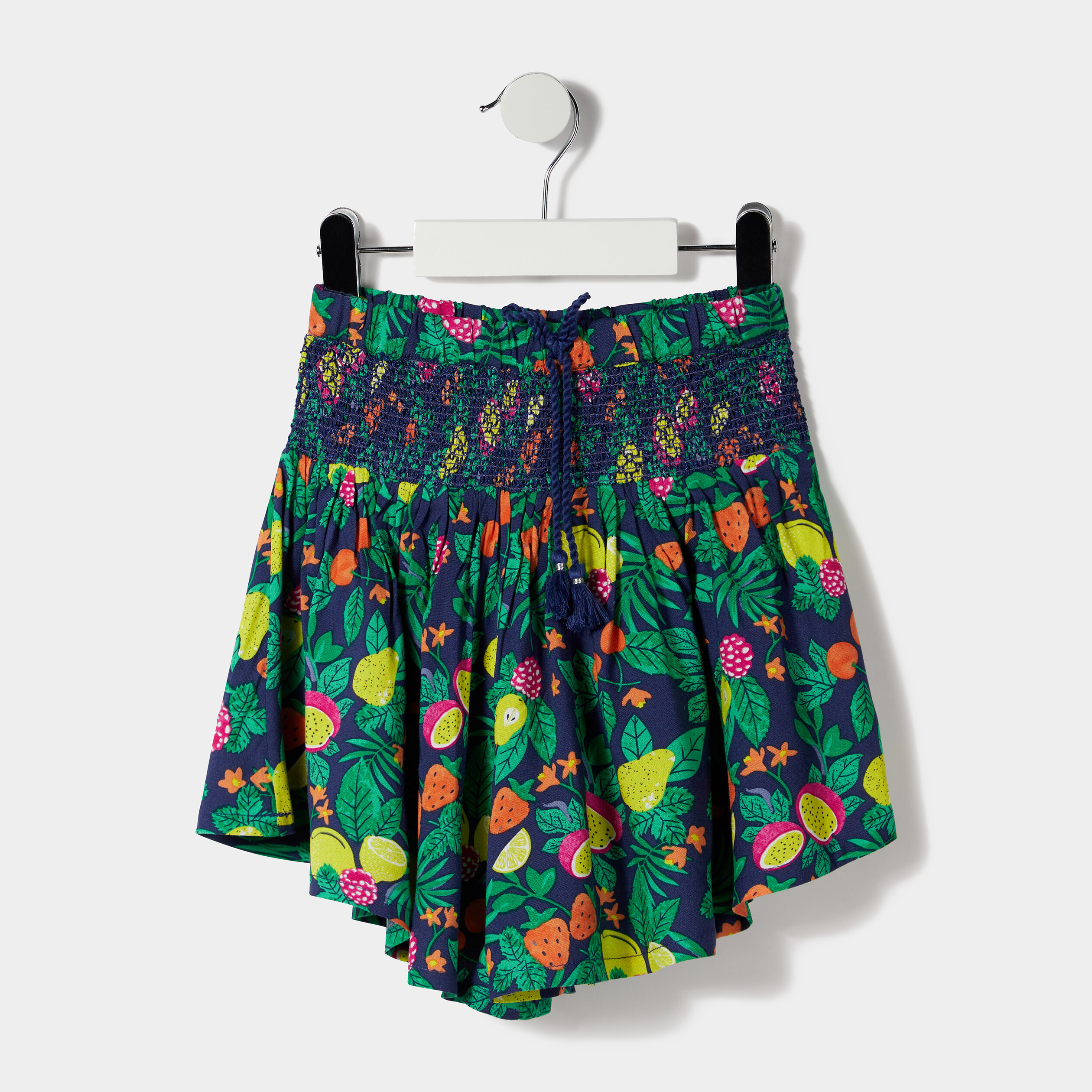 Short ample fluide taille élastiquée bleu marine fille | La Halle