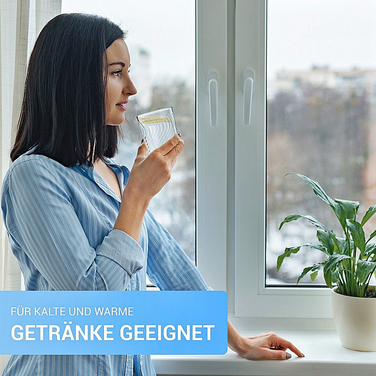 astor24 Gläser-Set 6 x bunte Trinkkgläser Kindergläser Wassergläser, Glas, hochwertig bunte Gläser in PREMIUM Qualität -