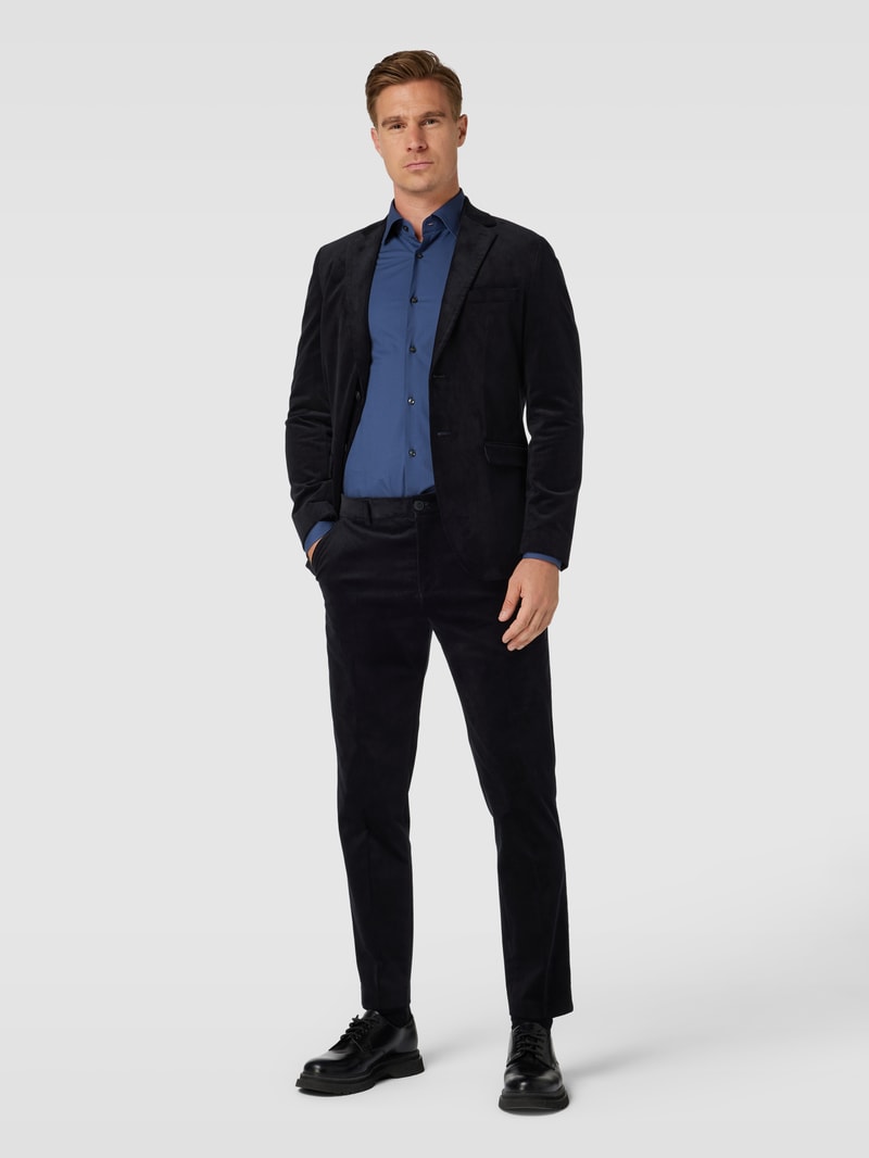 Slim Fit Anzug mit Strukturmuster Modell 'BOE' in dunkelblau