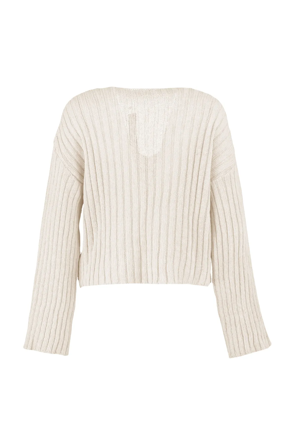 Trendyol Collection  Stone Wide Fit Kurzer Basic-Strickpullover aus Wolle TWOAW23KZ01844