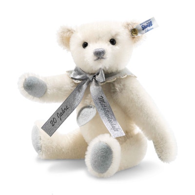 Treue-Teddybär 20 Jahre Club-Mitgliedschaft, 24 cm, weiß