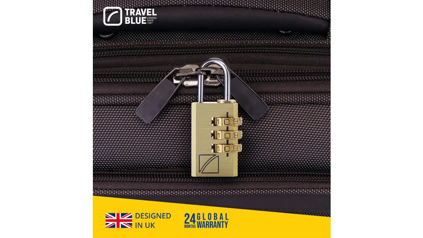 TravelBlue Kombischloss mit 3 Ziffern sortiert