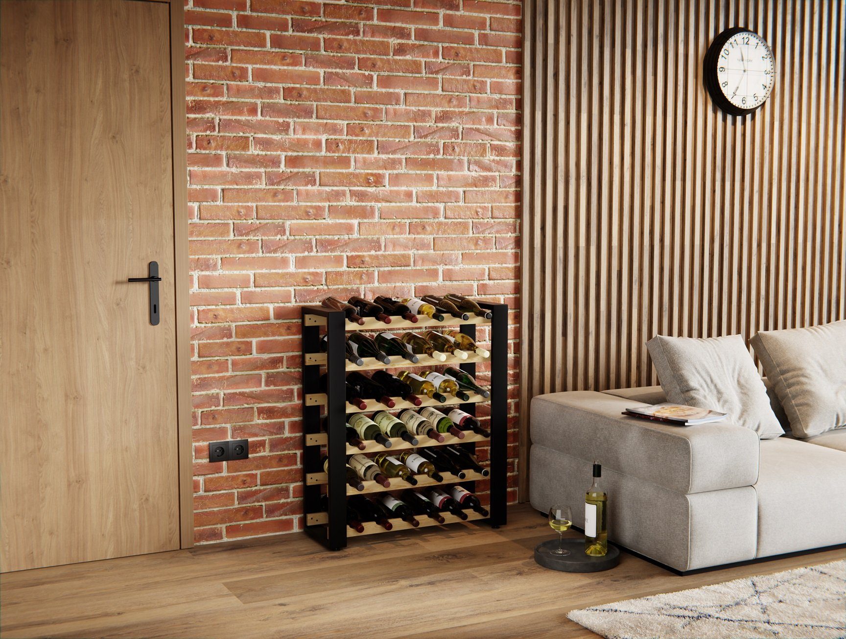 Lenmar Weinregal LOFT Weinregal aus Holz,Flaschenregal,Kellerregal,Regale,Weinständer