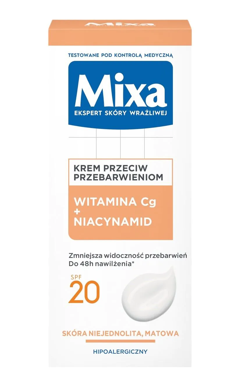 „Mixa“ veido kremas nuo pigmentacijos, vitaminas C ir niacinamidas