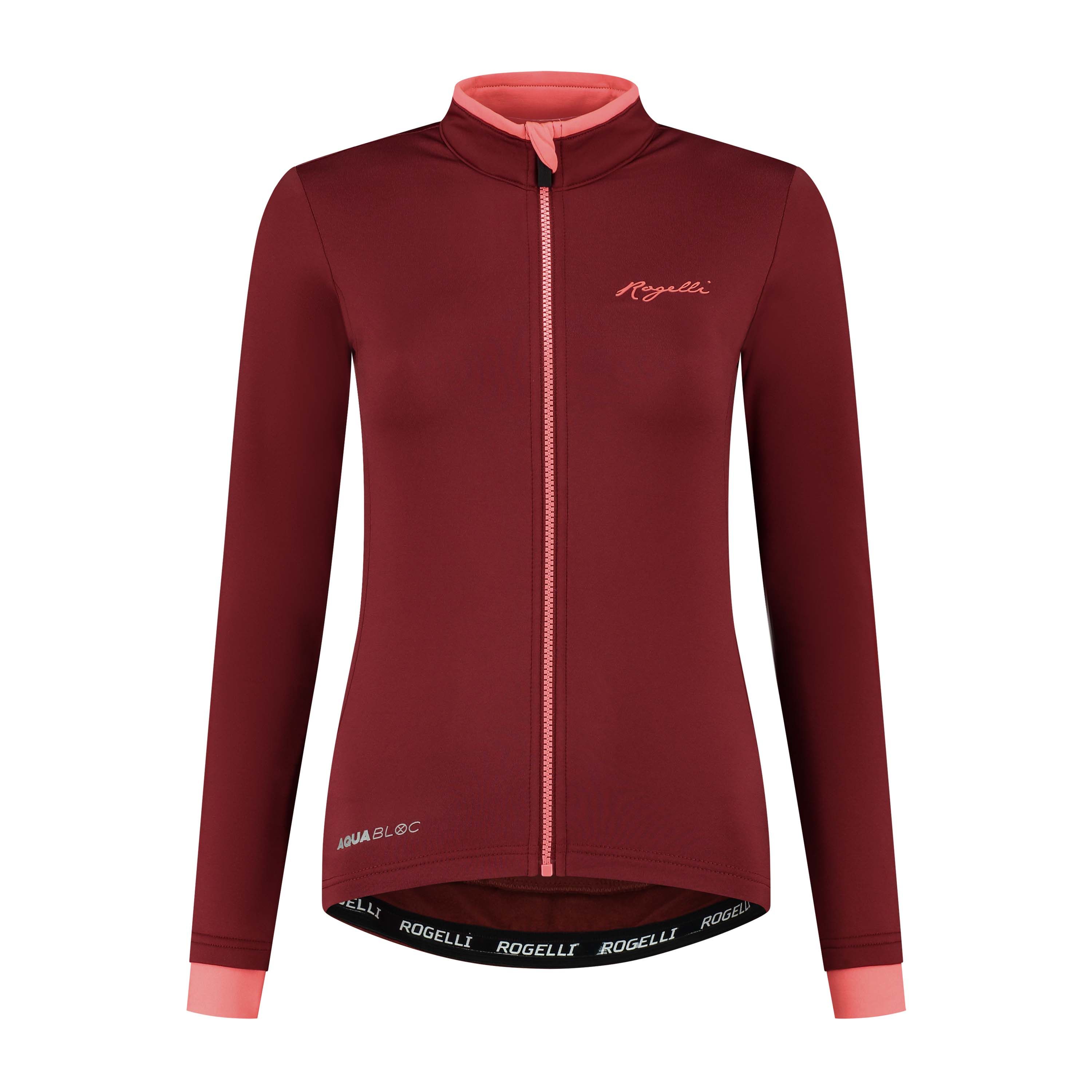 Rogelli Essential Bordeaux Coral Damen Langarm-Radtrikot