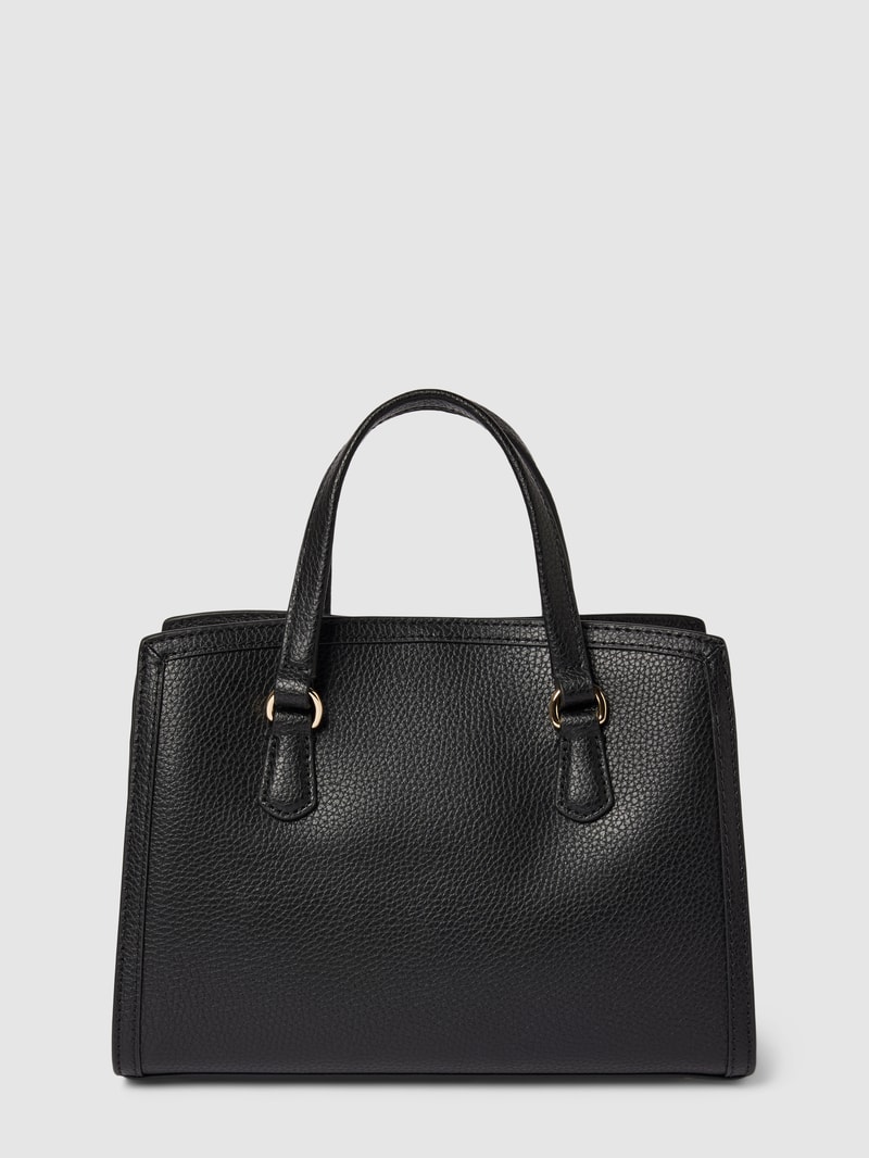Handtasche mit Label-Applikation Modell 'CHANTAL' in schwarz