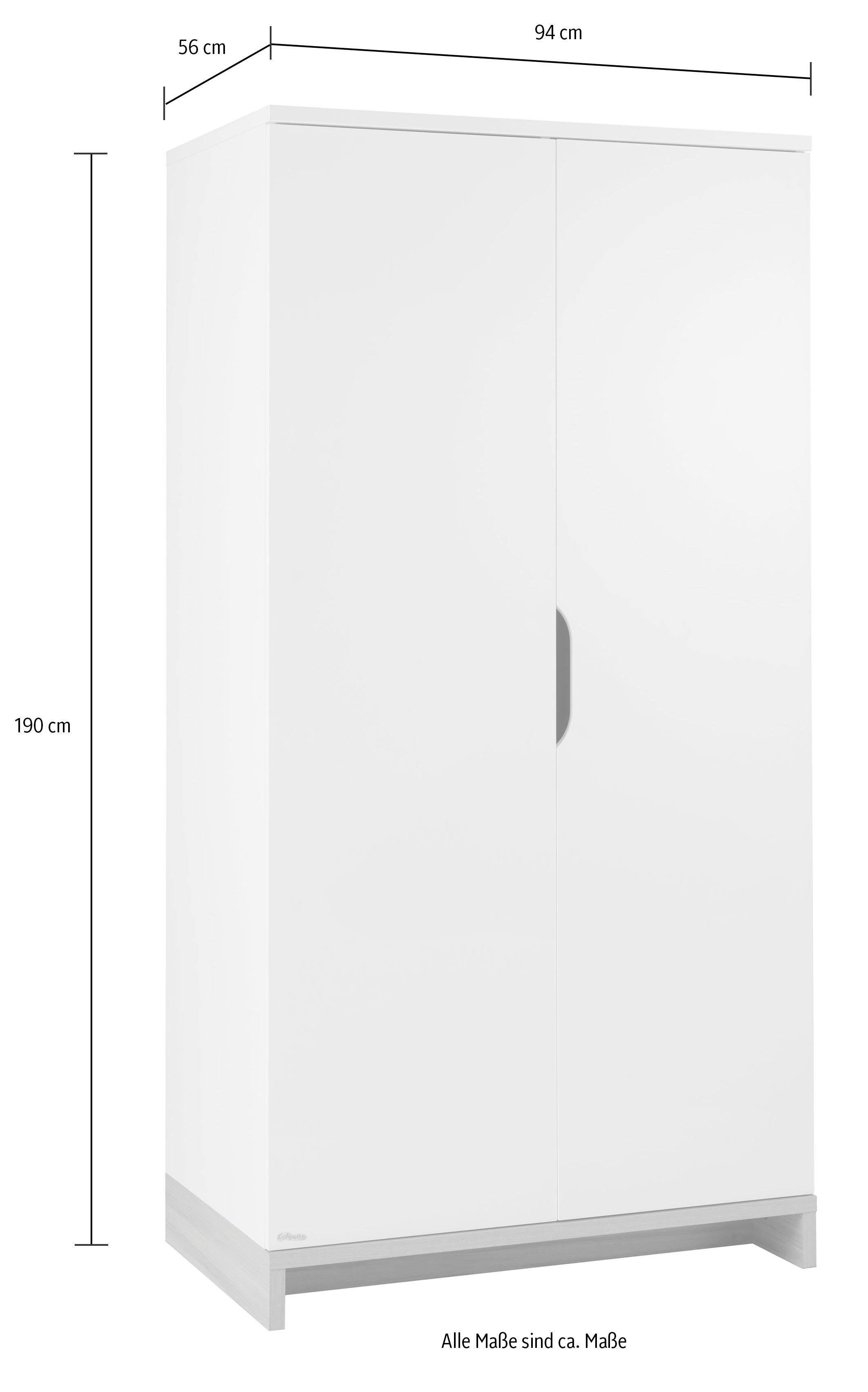 Galipette Kleiderschrank Kleiderschrank 2 türig Inneneinteilung : 1/2 Hänge, 1/2 Tablare