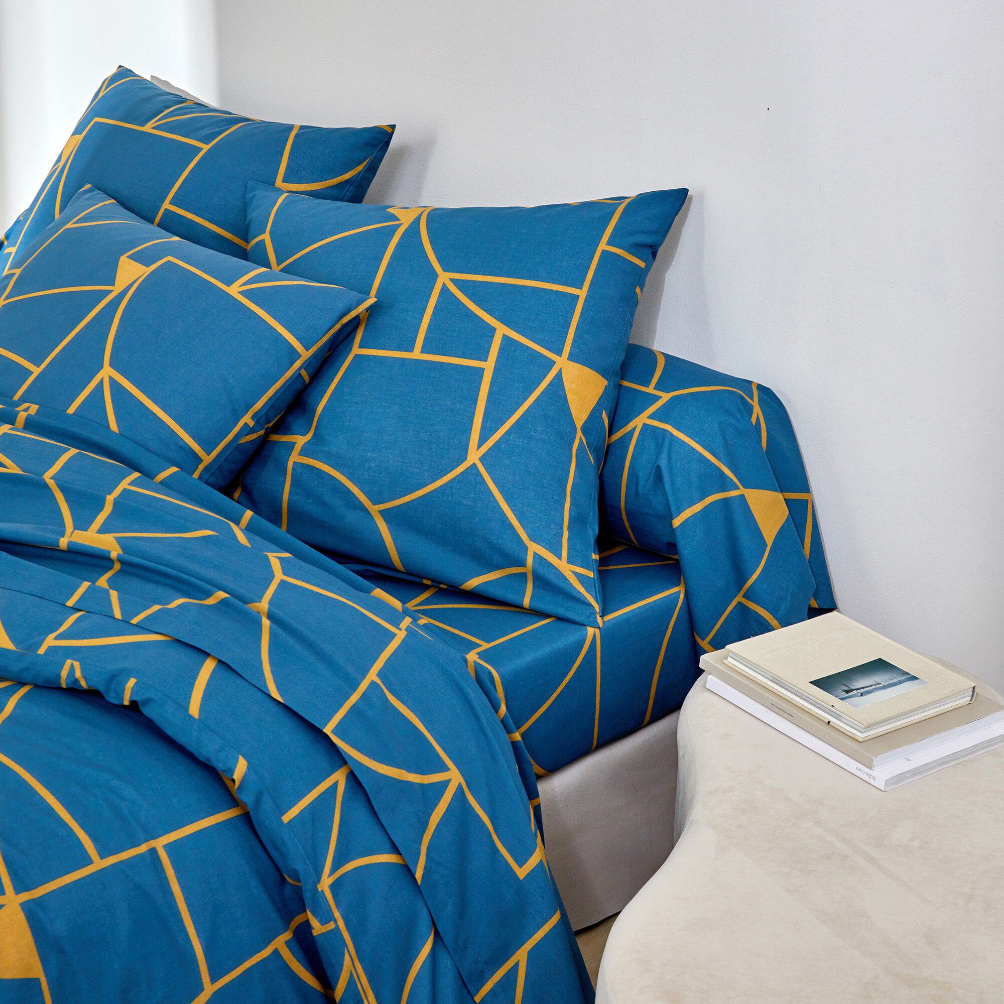 Linge de lit Geoffroy en coton à motifs graphiques