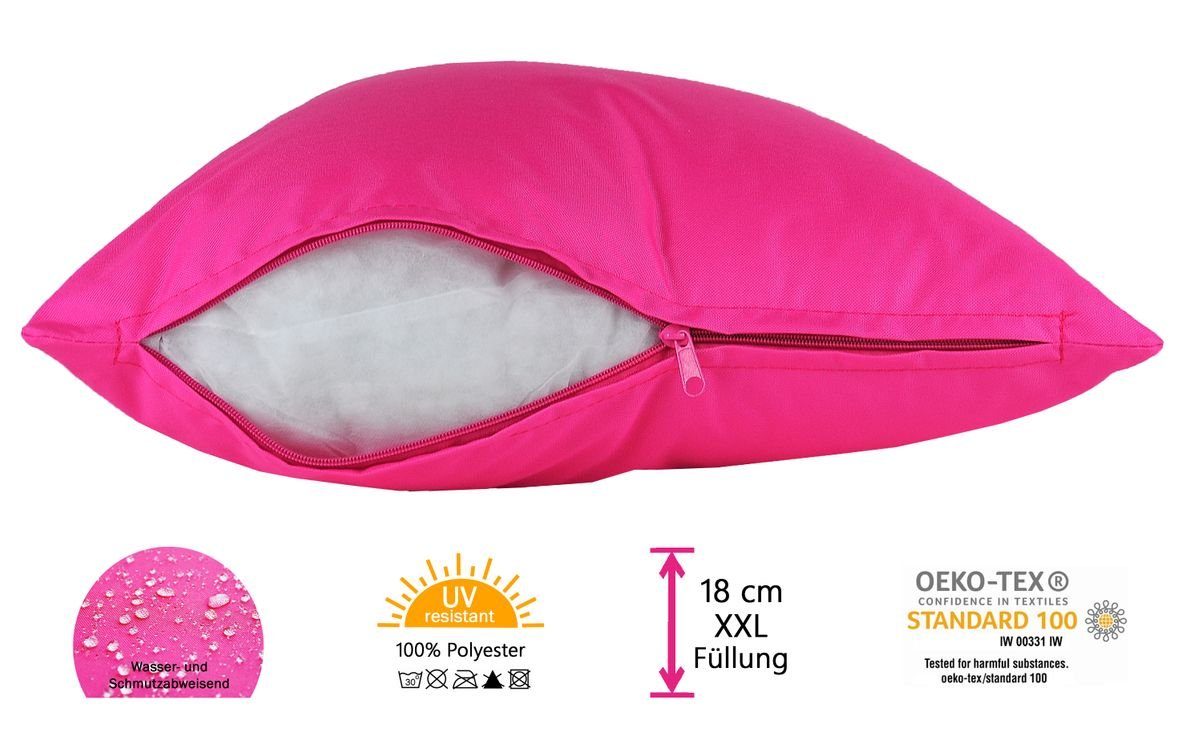 JACK Dekokissen JACK 50x50cm Outdoor Lounge Kissen inkl. XXL Füllung Sitzkissen, starke Füllung, Robust, Strapazierfähig, Wasserabweisend, Innen&Außen