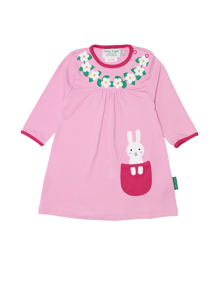 Toby Tiger Kleid mit Hasen Applikation in rosa günstig kaufen
