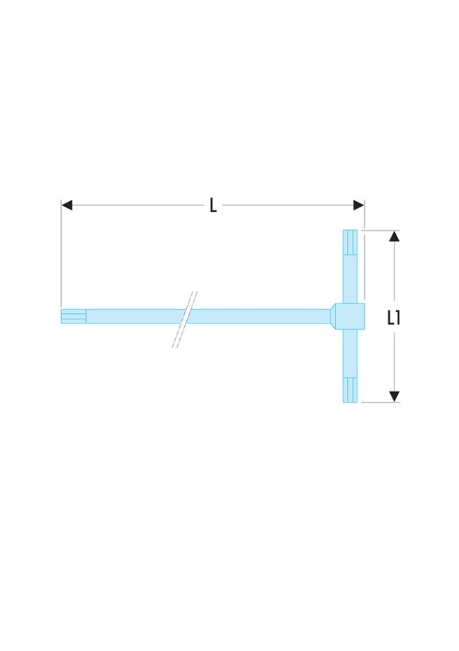 Facom 84TC.5 T-formet unbrakonøkkel metriske størrelser 6-sidig 210 x 105 mm