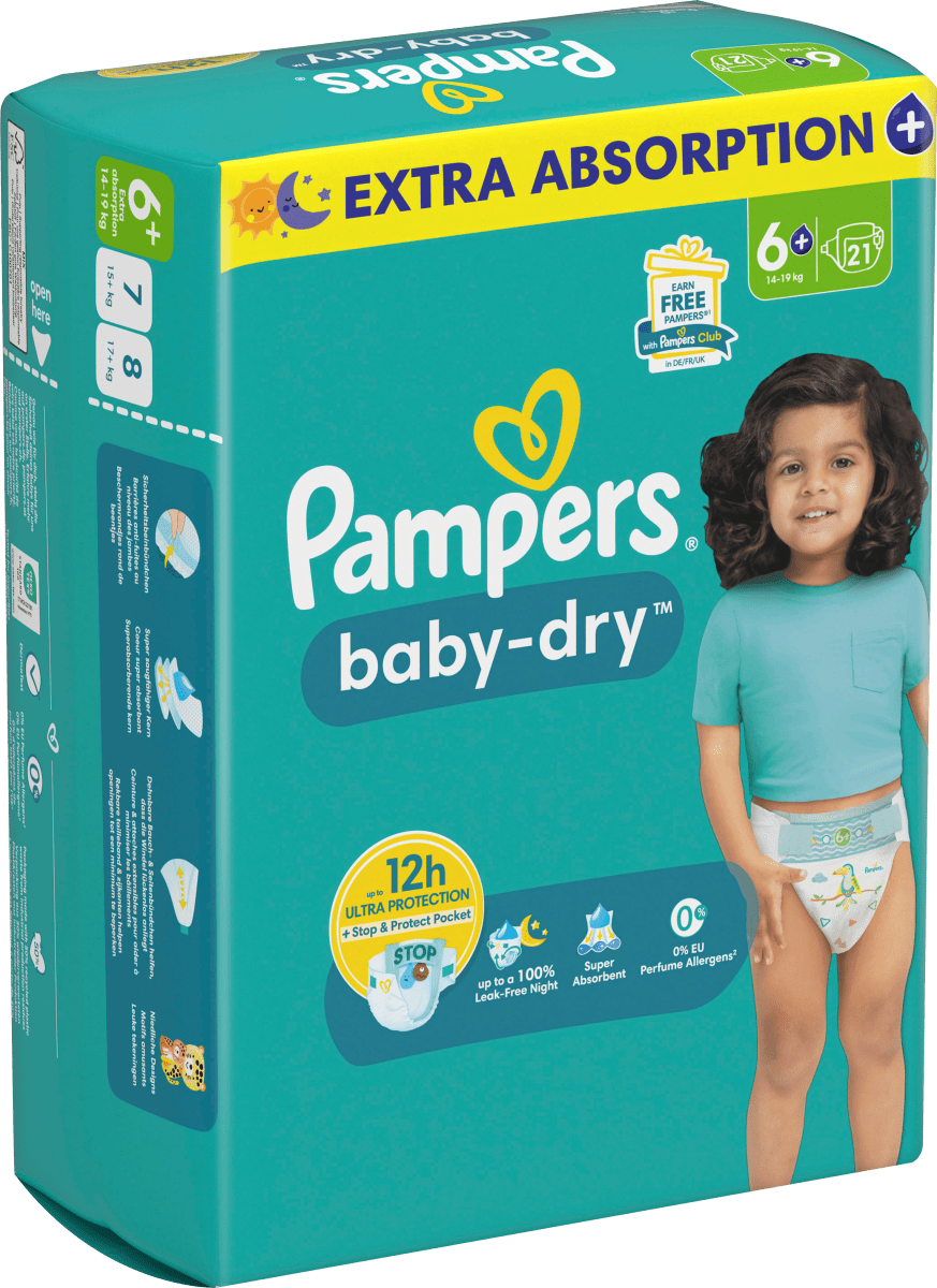 Windeln Baby Dry Gr.6+ Extra Large (14-19kg), 21 St