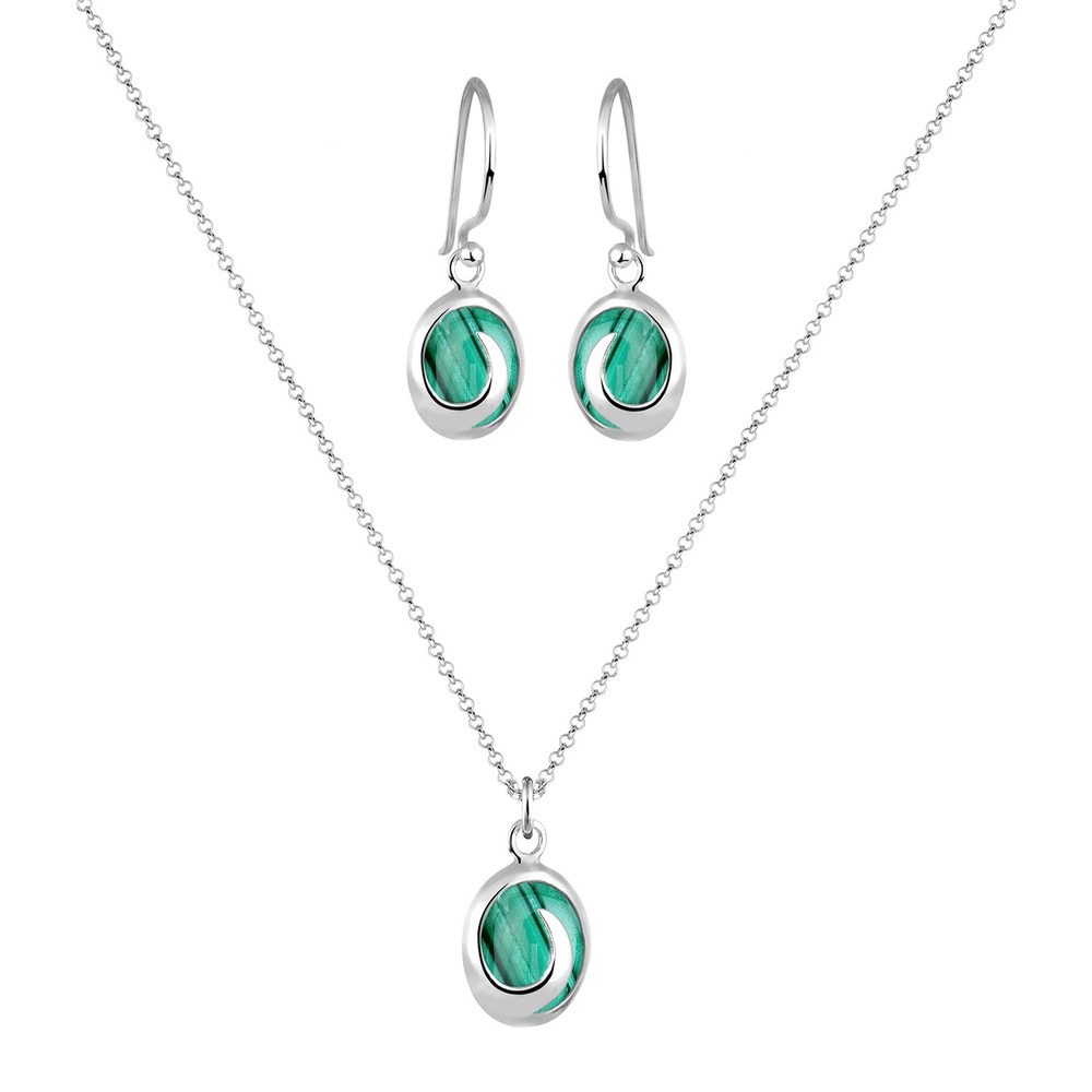 Elli Elli Ensemble de Bijoux Femmes Spirale Pendentif Set Pendentif d'oreilles avec pi Bijoux