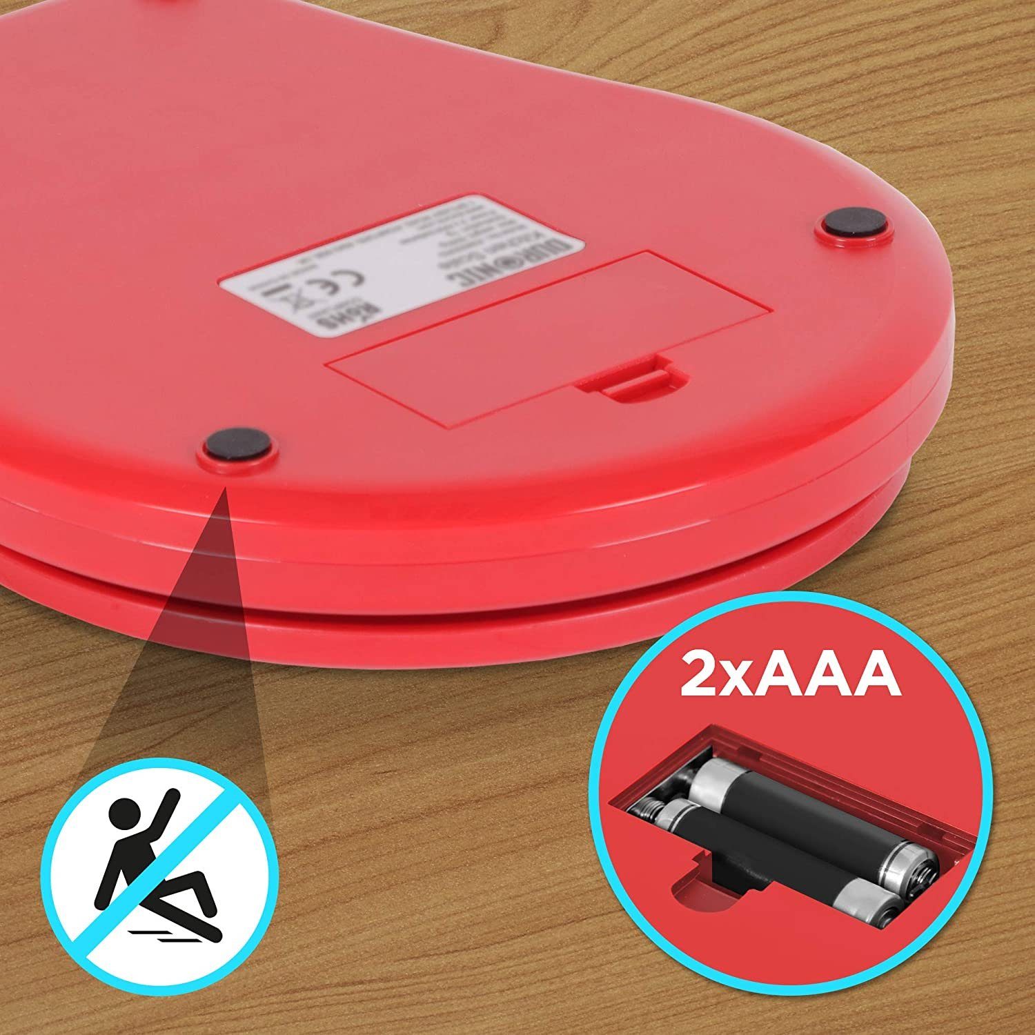 Duronic Küchenwaage, KS6000 RD Küchenwaage, 5 kg Digitalwaage rund mit 2,5 L Schüssel