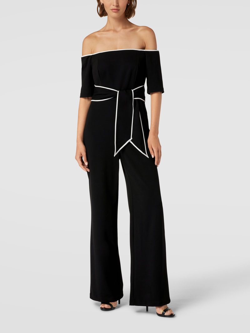 Jumpsuit mit Schleifen-Detail in schwarz
