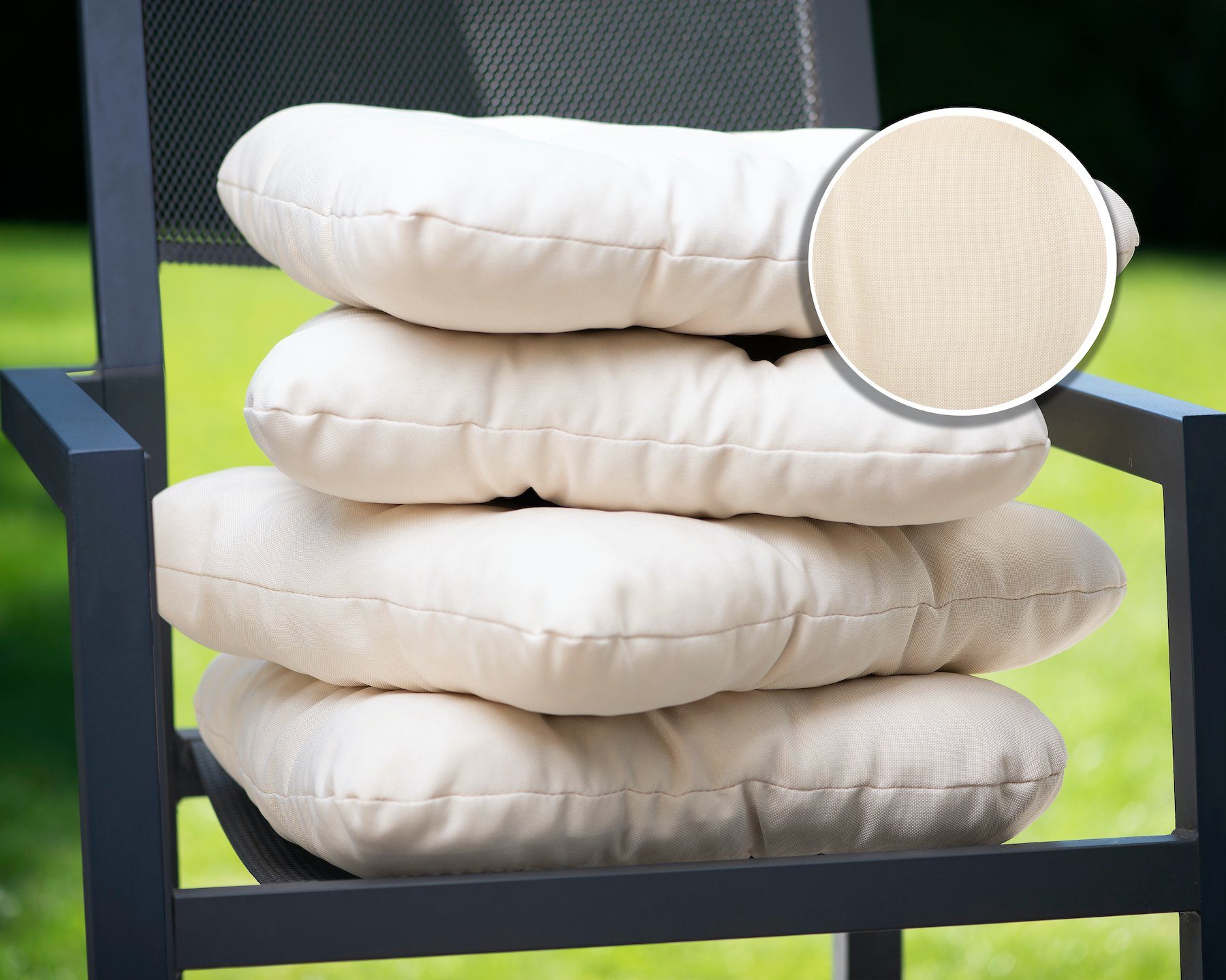 sunnypillow Stuhlkissen 4er Set Stuhlkissen 40x40 cm Bequeme 8cm, Polsterauflage Auflage für Stühle / Bänke