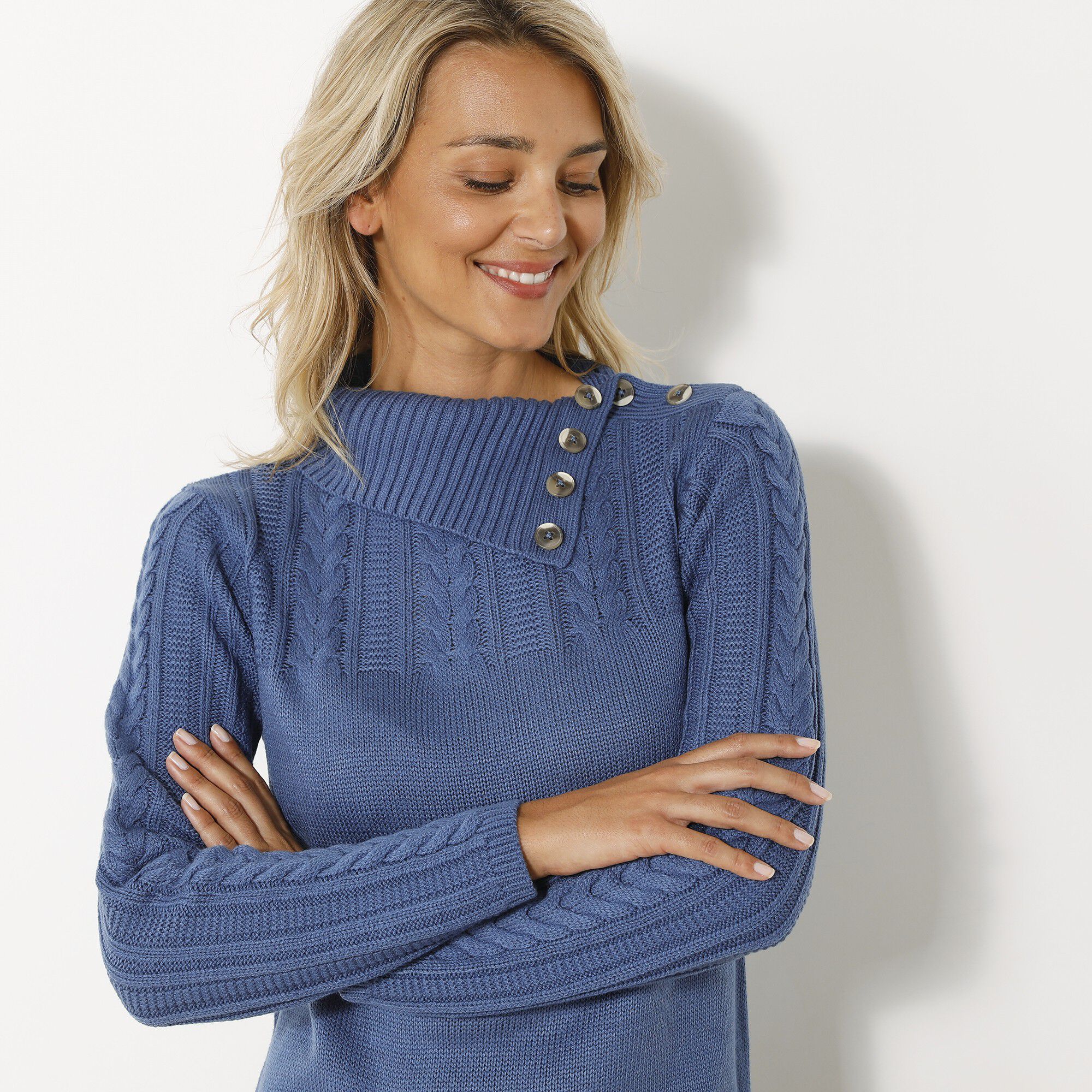 Robe pull maille torsadée