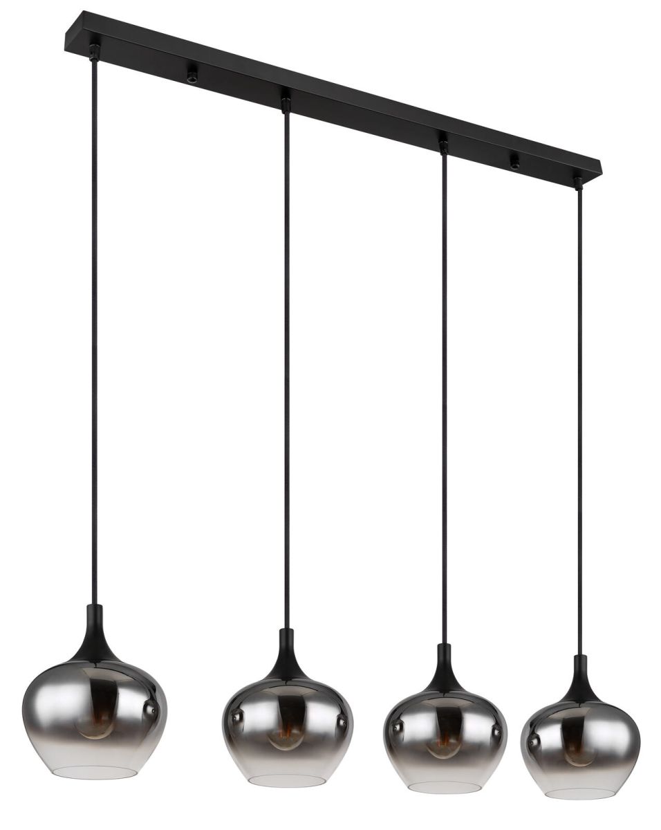 Globo 4-flg Pendelleuchte Maxy Rauchglas