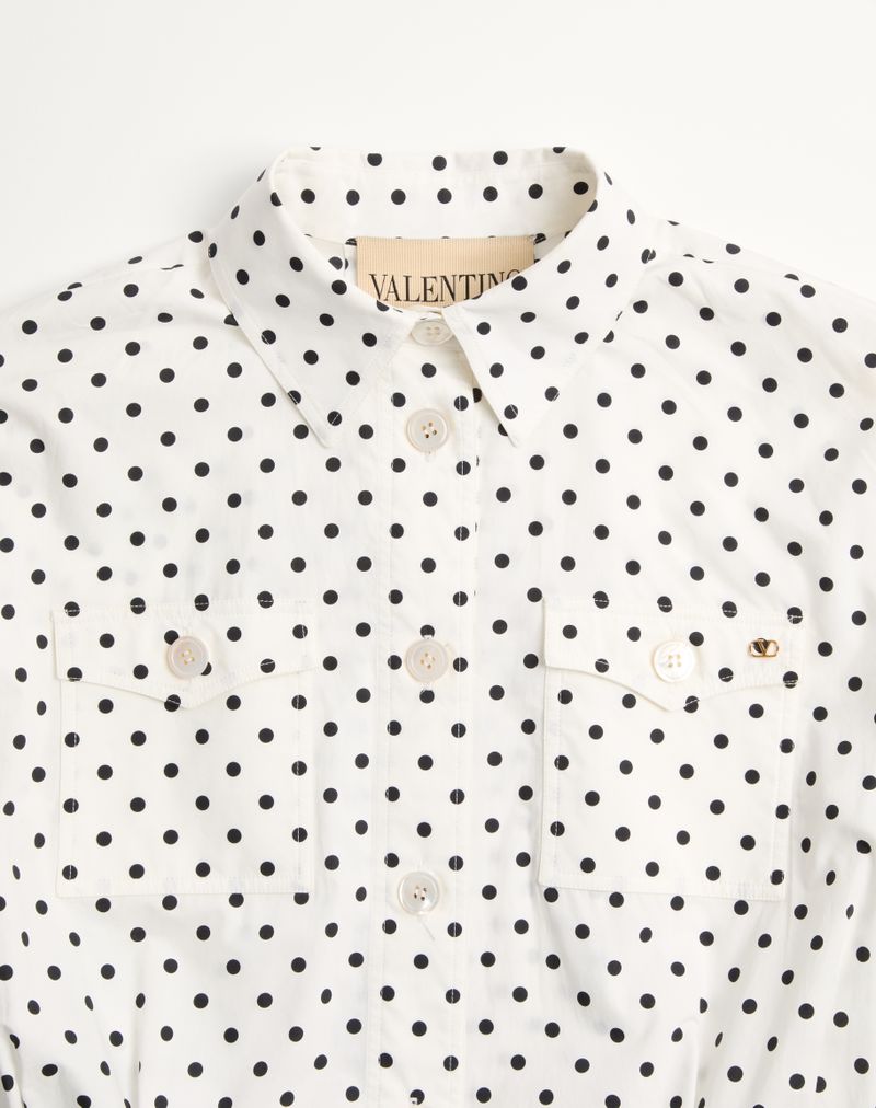 Plus-de-pois Print Poplin Midi-kjole