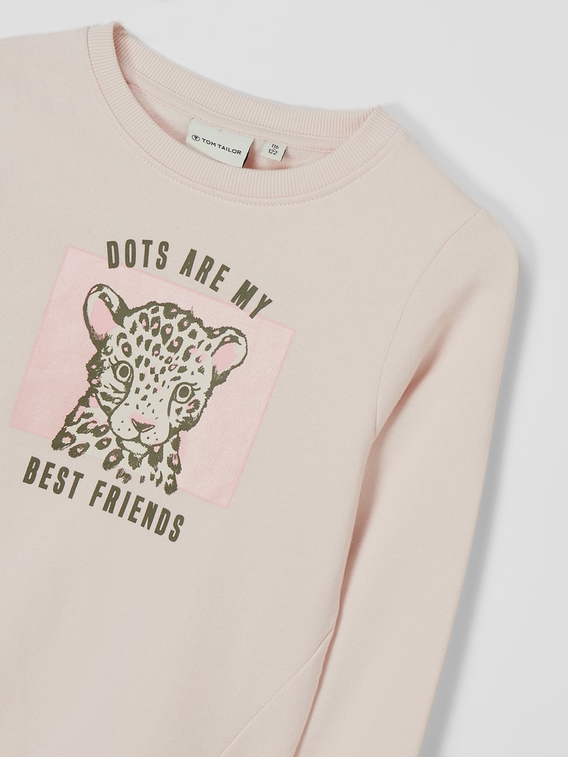 Sweatshirt mit Message in hellrosa