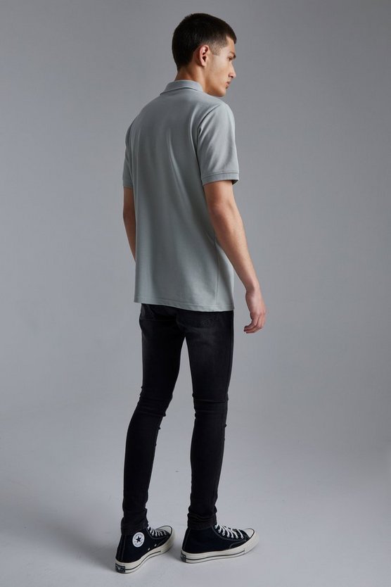 Slim-Fit Man Pique Poloshirt aus Reel Baumwolle