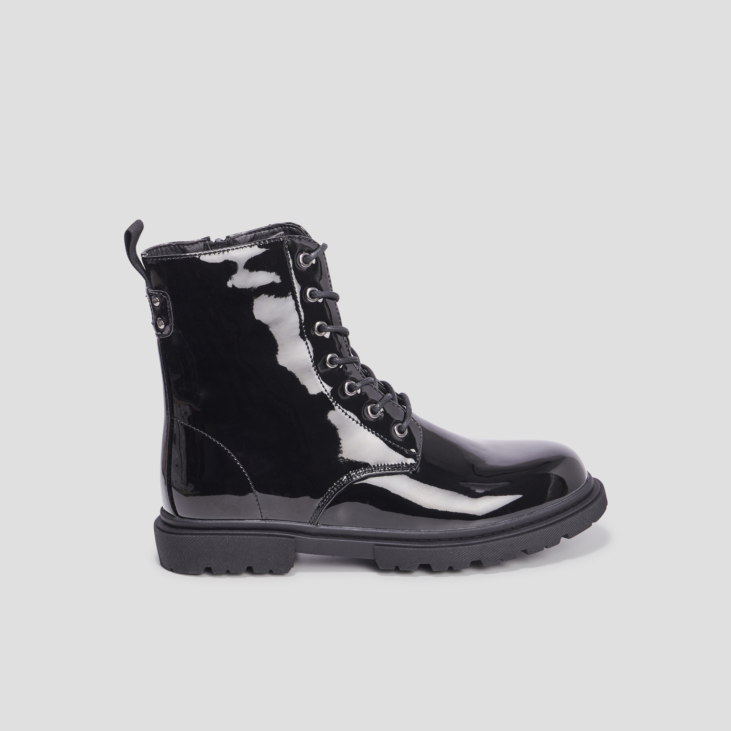 Bottines zippées à lacets noir femme | La Halle