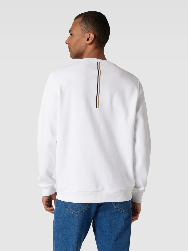 Sweatshirt mit Logo-Applikation Modell 'Salbocomfort' in weiß